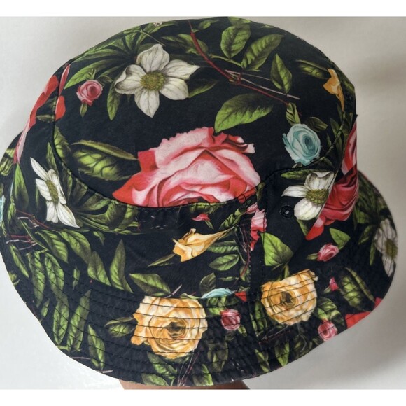 NEFF Bucket Hat Hawaii Beach One Size Black White Pink Floral Surfer Resort Wear - Picture 4 of 5